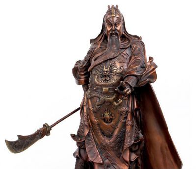 景區寺廟大型銅雕拿刀的關公雕塑