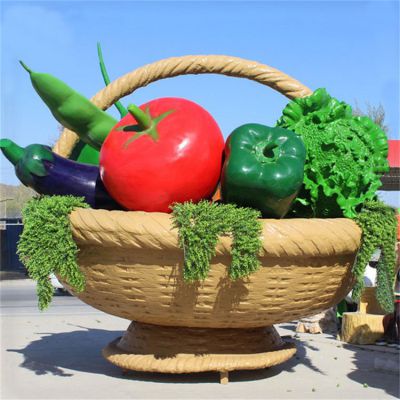 玻璃鋼戶外園林大型蔬菜藍雕塑