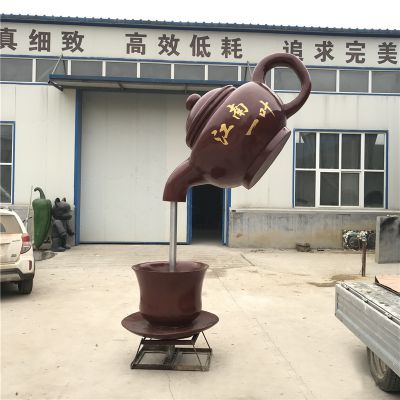 戶外創意玻璃鋼懸空流水天壺雕塑