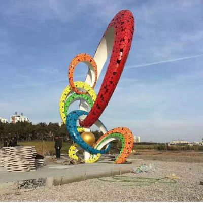 戶(hù)外廣場(chǎng)大型不銹鋼彩繪創(chuàng)意景觀擺件