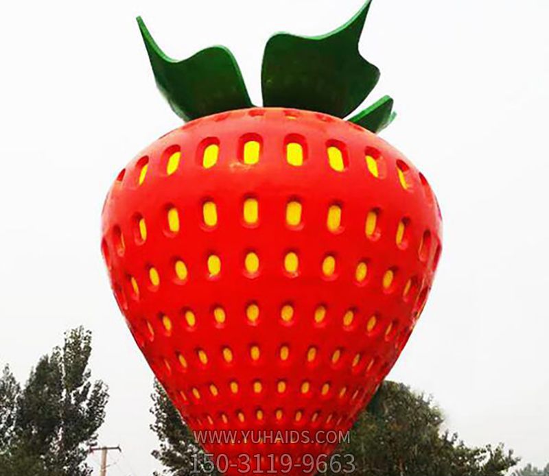 不銹鋼景觀草莓銅雕 不銹鋼景觀草莓銅雕