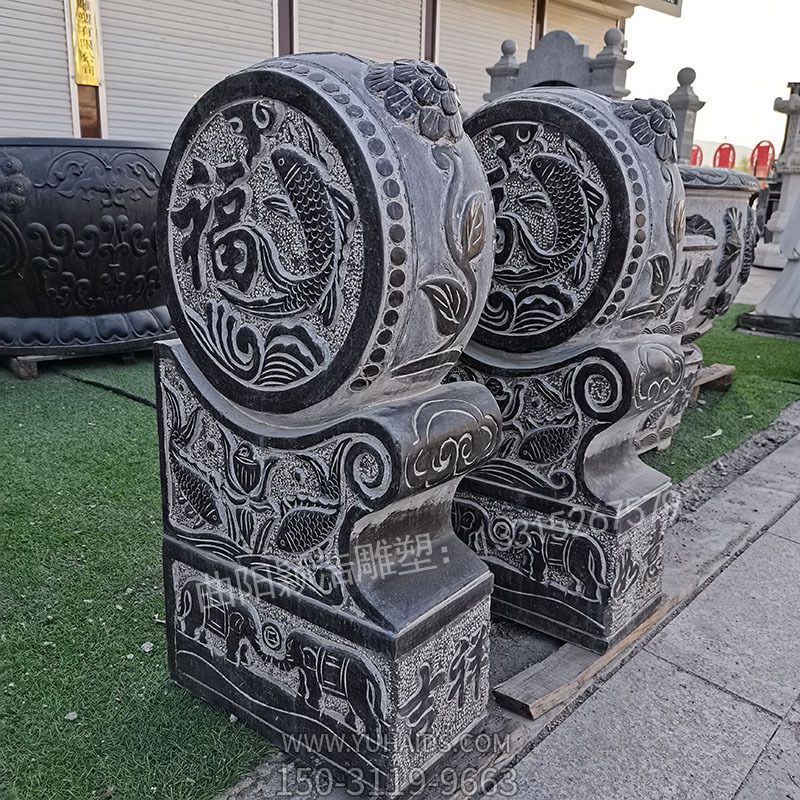 仿古青石門(mén)墩古建園林石雕抱鼓石門(mén)墩吉祥如意門(mén)墩雕刻雕塑
