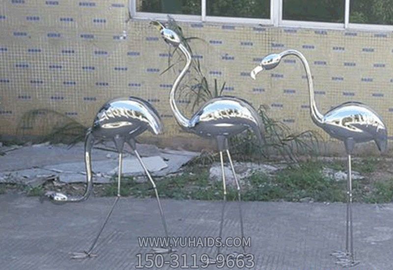 室內庭院擺放不銹鋼火烈鳥雕塑