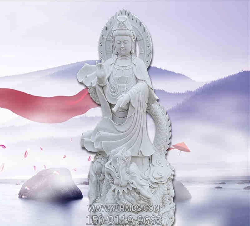 景區漢白玉石雕大型觀音菩薩雕塑