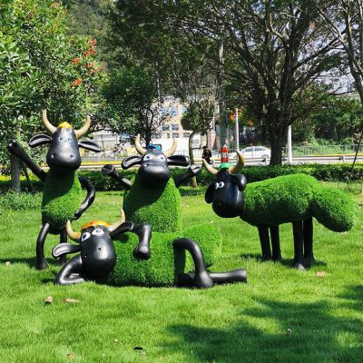 肖恩羊，綠植動(dòng)物，公園草坪小動(dòng)物擺件