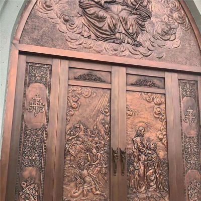 別墅庭院段銅浮雕壁畫