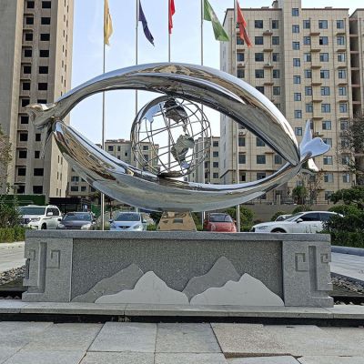 抽象魚，眼鏡，不銹鋼創(chuàng)意景觀標(biāo)識(shí)