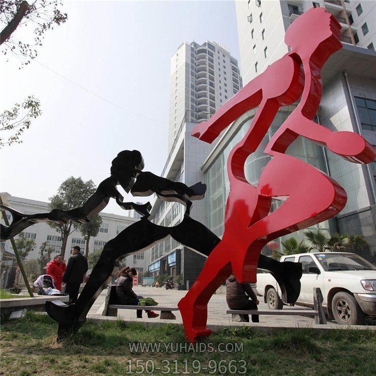 校園體育場(chǎng)所不銹鋼抽象運(yùn)動(dòng)人物景觀雕塑