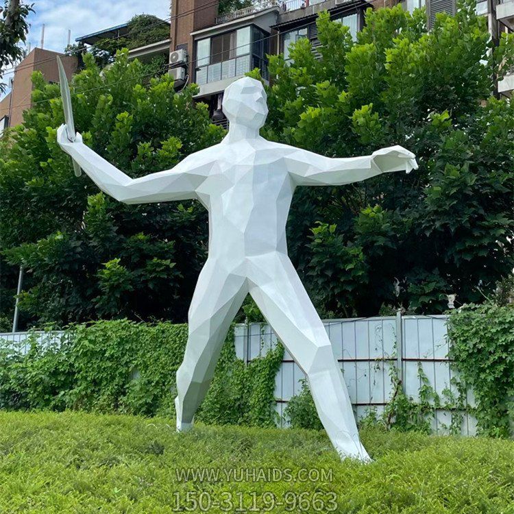 擲標槍，玻璃鋼抽象運動人物雕塑