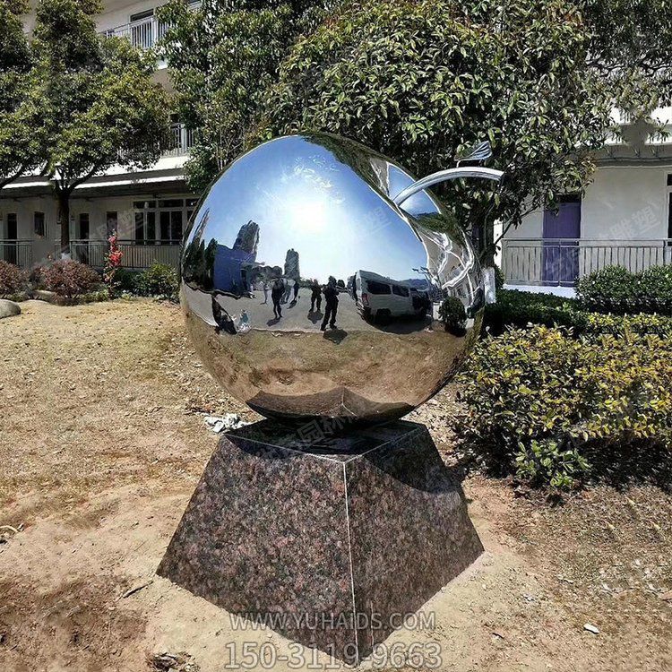 不銹鋼蘋(píng)果，鏡面蘋(píng)果雕塑