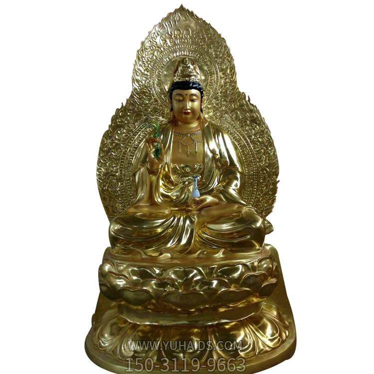 寺廟室內擺放樹脂玻璃鋼觀音佛像神像雕塑