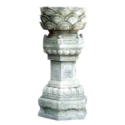 寺廟大型青石雕刻出食臺(tái)石柱一對(duì) 線(xiàn)雕圓雕拋光等工藝