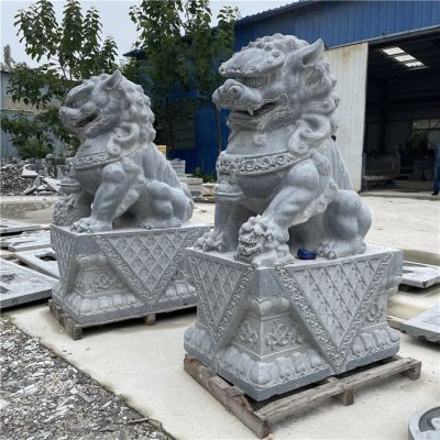 青石大獅子，2米5高大門鎮宅石雕獅子