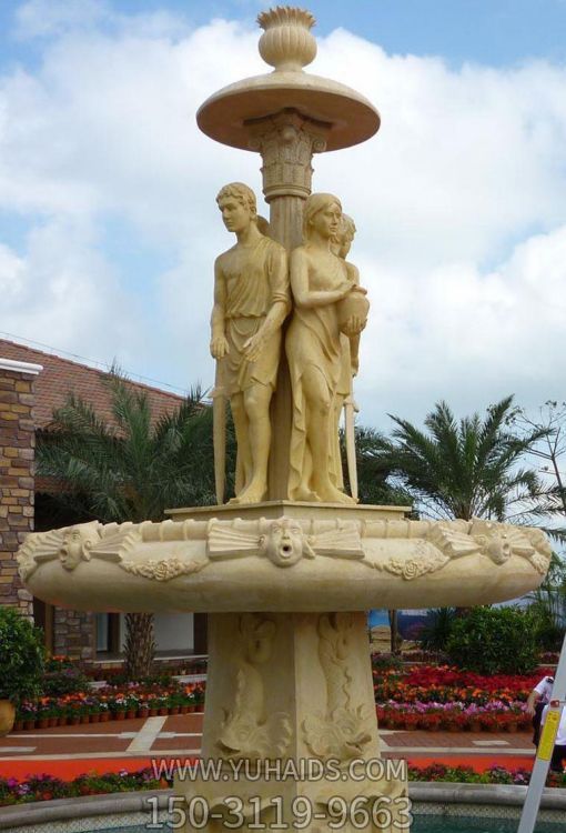 歐式戶外小區別墅噴泉景觀雕塑