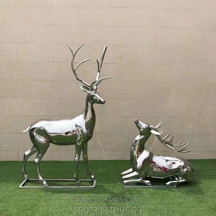 園林廣場(chǎng)大型戶(hù)外園林抽象園林動(dòng)物景觀梅花鹿雕塑