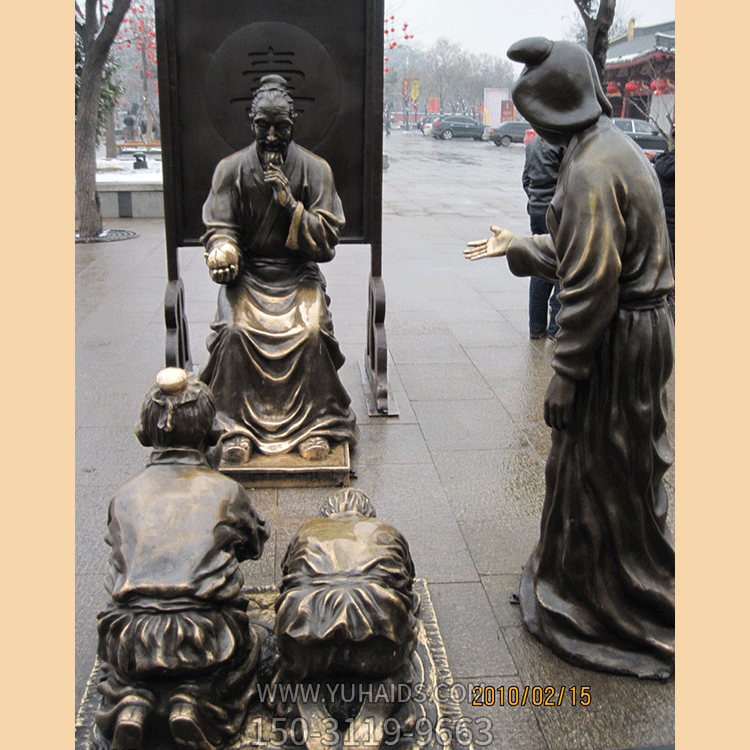 拜壽銅雕，中國傳統(tǒng)風(fēng)俗文化情景雕塑