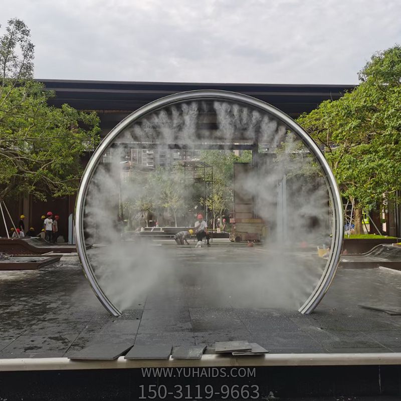 不銹鋼噴霧圓環(huán),水景裝飾構(gòu)件雕塑