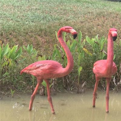 玻璃彩繪園林景觀仿真火烈鳥