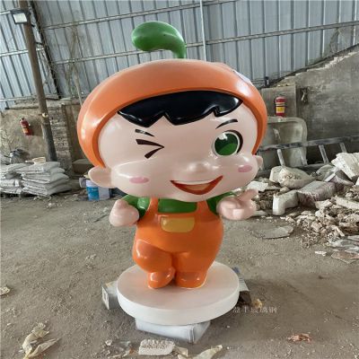 玻璃鋼卡通人物，橘子橙子公仔形象