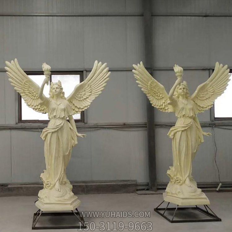 砂巖圓雕歐式天使人物雕像小區(qū)別墅裝飾品雕塑