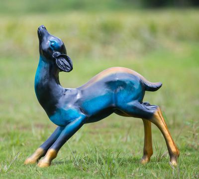 戶(hù)外園林景觀樹(shù)脂彩繪梅花鹿雕塑