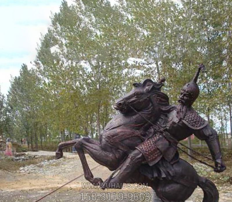 園林創意古代銅雕騎馬雕塑