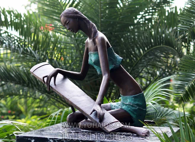 雕塑雕塑 不銹鋼仿銅公園彈奏琵琶的人物<a href=