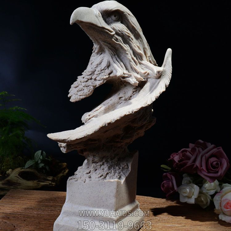 室內景區(qū)擺放大理石老鷹雕塑