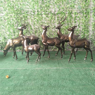 仿銅鹿，塊面效果，可改色