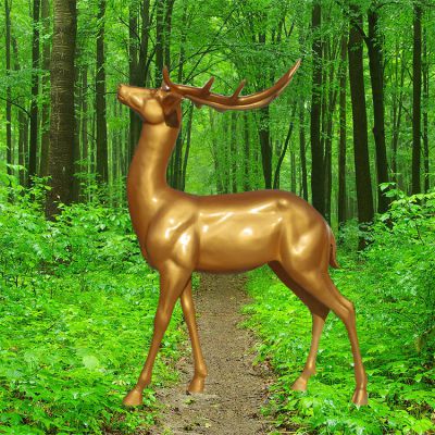 公園田園不銹鋼仿銅鹿雕塑