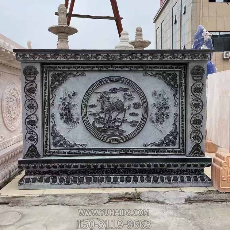 別墅庭院晚霞紅屏風浮雕中式照壁福字玄關石壁畫雕塑