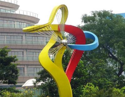 小區(qū)不銹鋼彩虹舞景觀雕塑