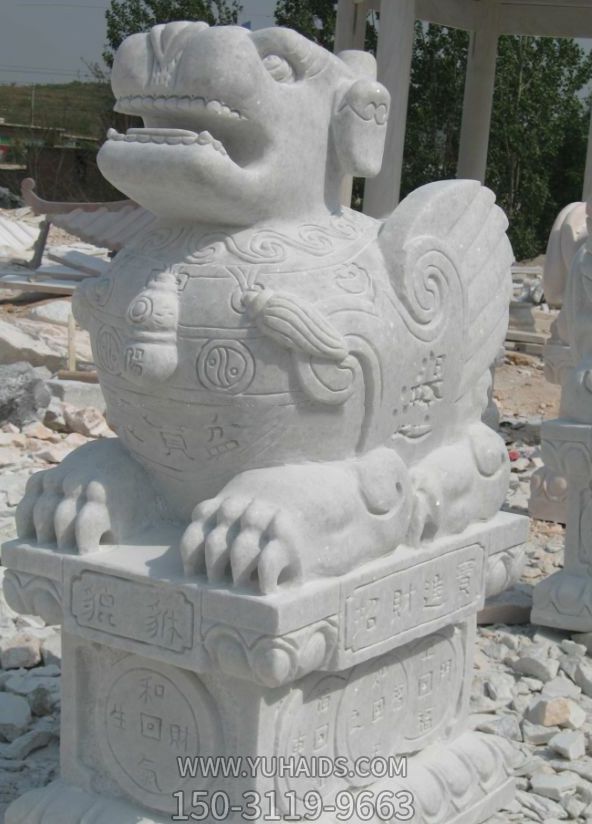 雕塑雕塑 漢白玉石雕鎮宅辟邪神獸貔貅<a href=