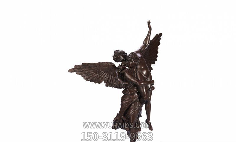 天使雕塑-商業廣場天使玻璃鋼仿銅人物雕塑