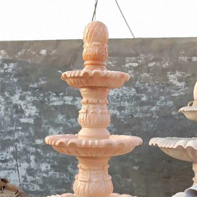 晚霞紅石雕風水球雕塑