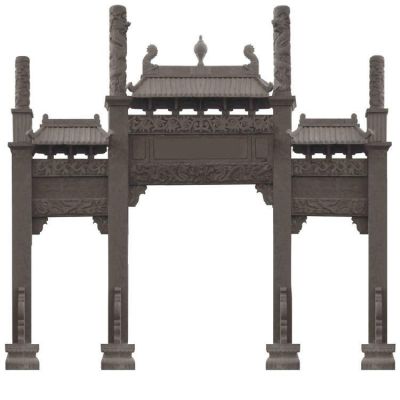 大型大理石石雕戶外園林牌坊雕塑