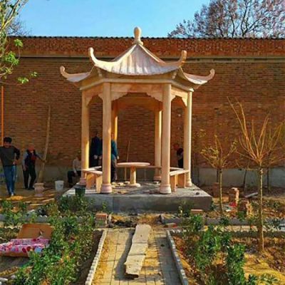 庭院公園擺放大理石景觀休閑中式涼亭