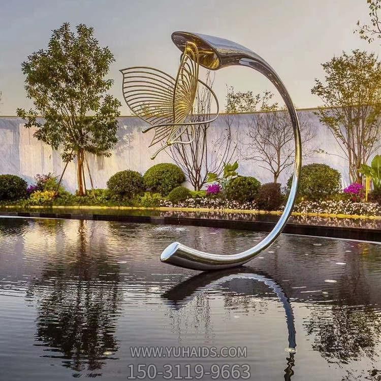 戶外池塘水景不銹鋼創(chuàng)意景觀藝術雕塑