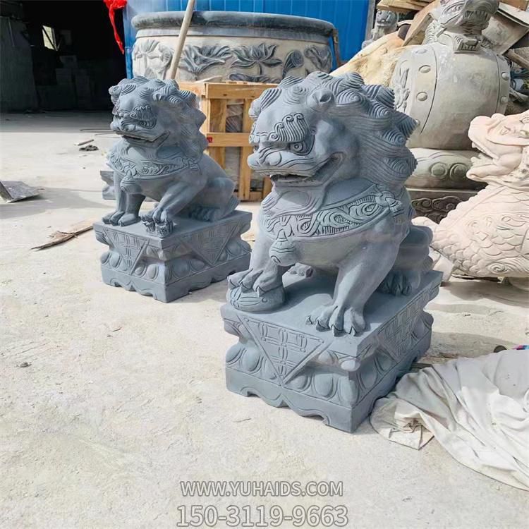 庭院門口別墅小區青石石雕鎮宅招財獅子雕塑