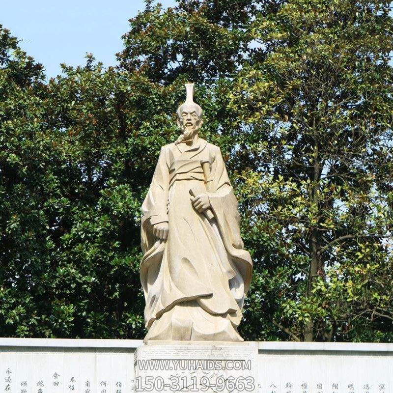 中國名人戰國時期楚國詩人屈原砂巖石雕像 中國名人戰國時期楚國詩人屈原砂巖石雕像