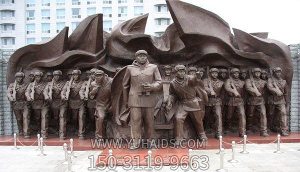 抗戰時期廣場人物銅雕抗戰雕塑