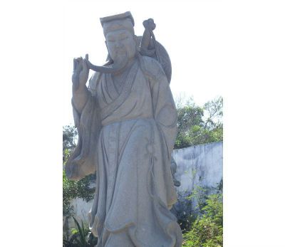 戶外景區大理石石雕摸胡子的呂洞賓雕塑