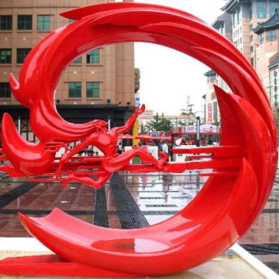 廣場(chǎng)戶(hù)外不銹鋼景觀圓環(huán)雕塑