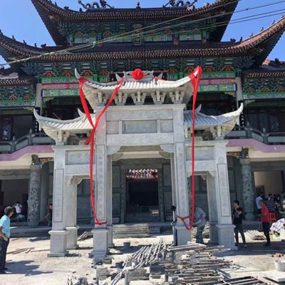 青石石雕戶外大型牌坊倒水