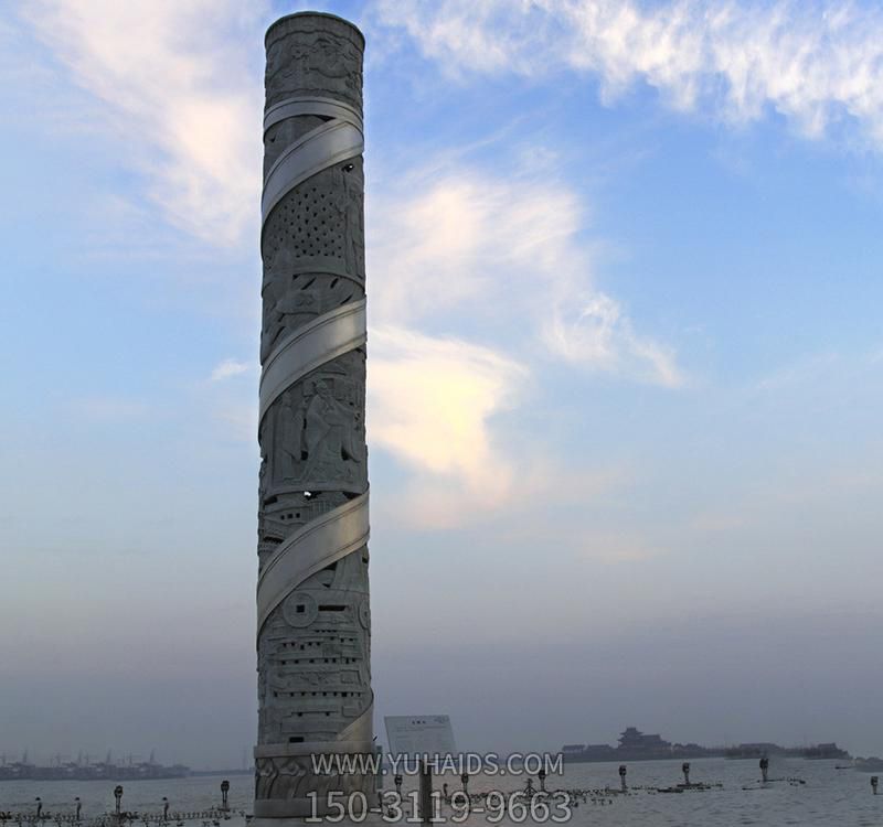 不銹鋼廣場(chǎng)景觀抽象龍柱雕塑