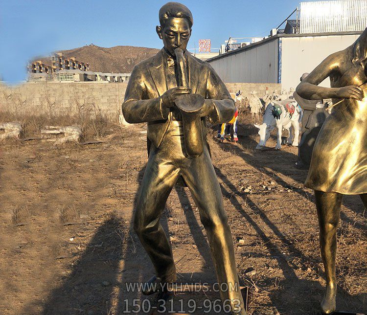 吹薩克斯音樂人物銅雕吹奏雕塑 吹薩克斯音樂人物銅雕吹奏雕塑