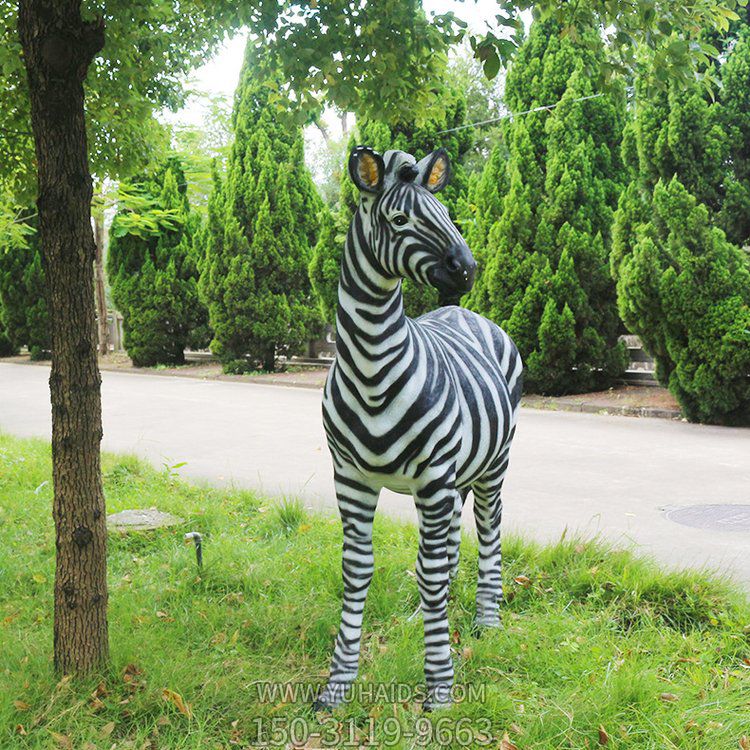 斑馬，玻璃鋼仿真動物雕塑
