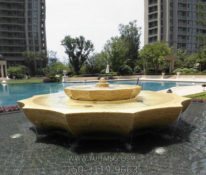 小區景觀大理石切面噴泉流水缽雕塑 小區景觀大理石切面噴泉流水缽雕塑