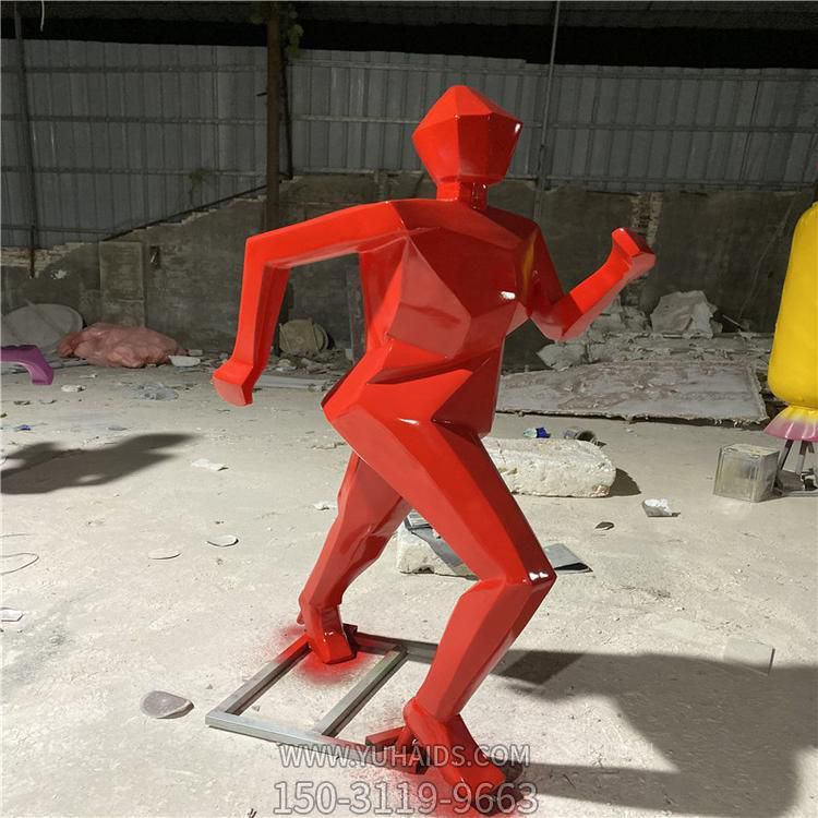 不銹鋼戶外園林景觀抽象遠(yuǎn)動人物雕塑