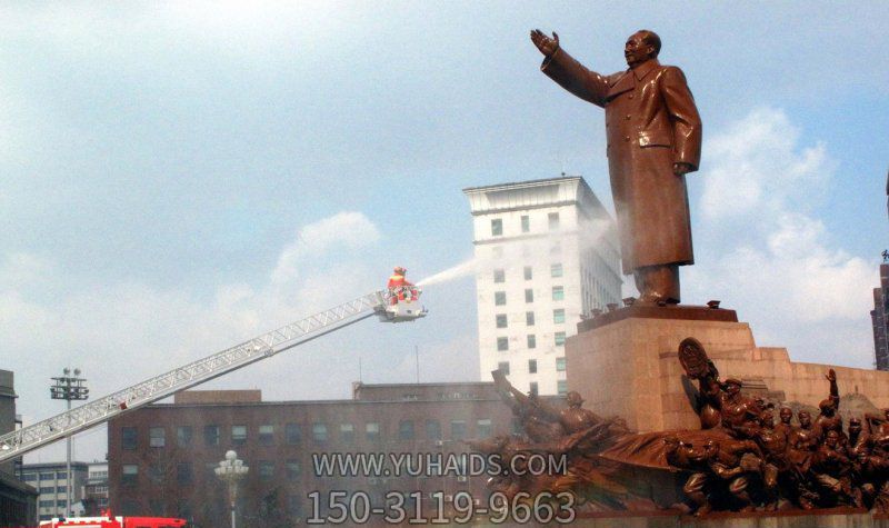 雕塑雕塑 廣場銅雕揮手的毛澤東<a href=